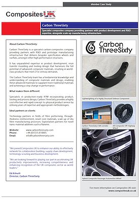 Composites UK welcome Carbon ThreeSixty with a New Member Profile